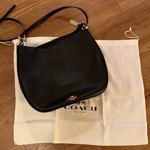 Coach Saffiano Leather Hobo Bag in Black